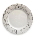 Marble-effect dinner plate, clean studio product image