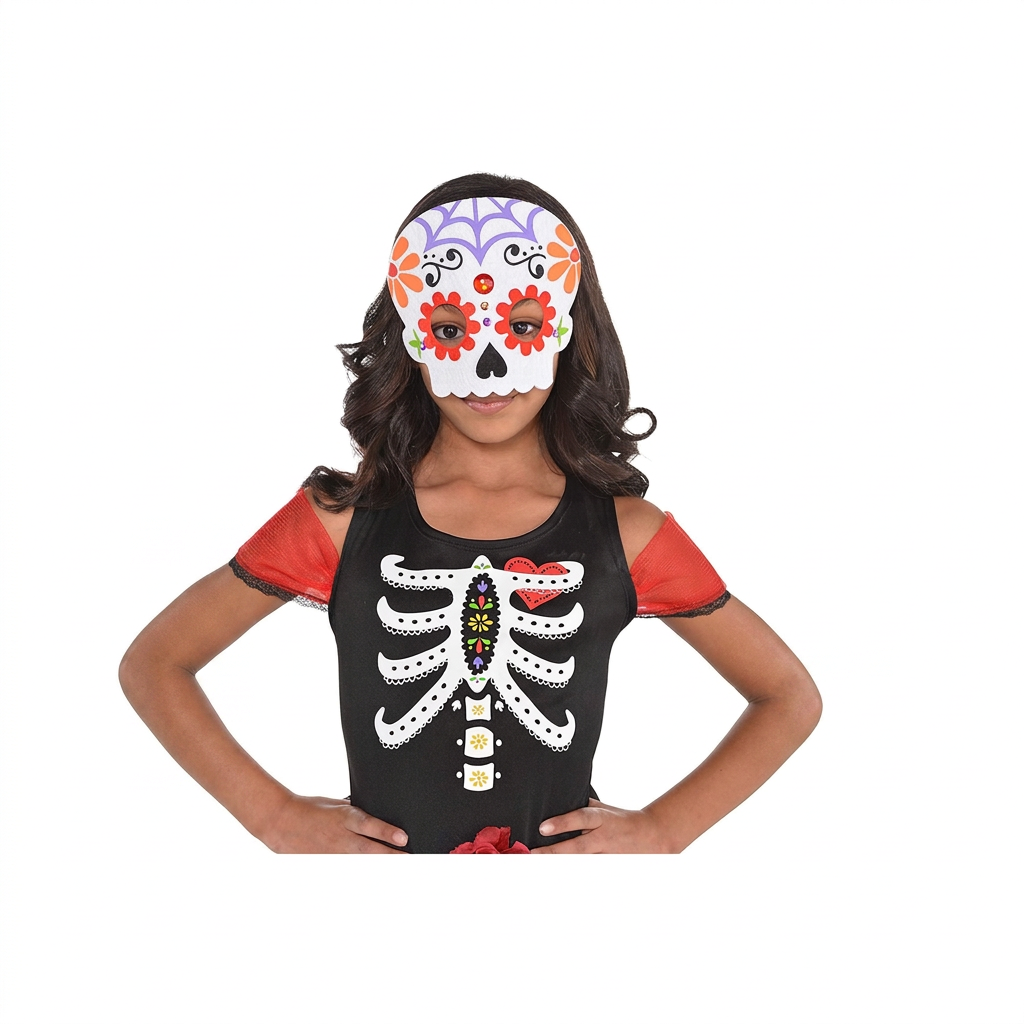 Day of the Dead Sugar Skull Mask for Halloween Fancy Dress