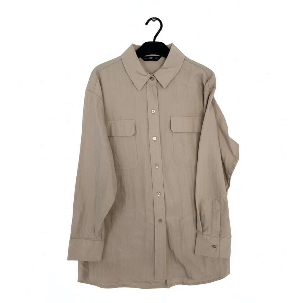 Women’s Cream Utility Shirt | Lyocell Blend