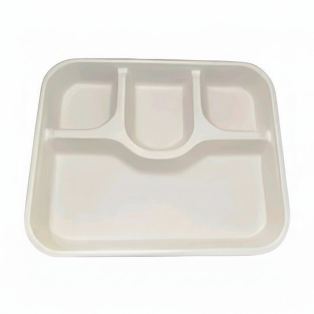 Disposable Oblong Meal Tray 4 Compartment Pack 25