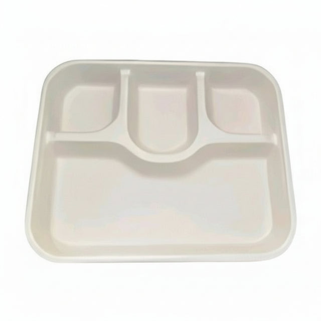 Disposable Oblong Meal Tray 4 Compartment Pack 25