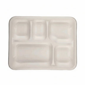 Disposable Oblong Meal Tray 5 Compartment Pack 25