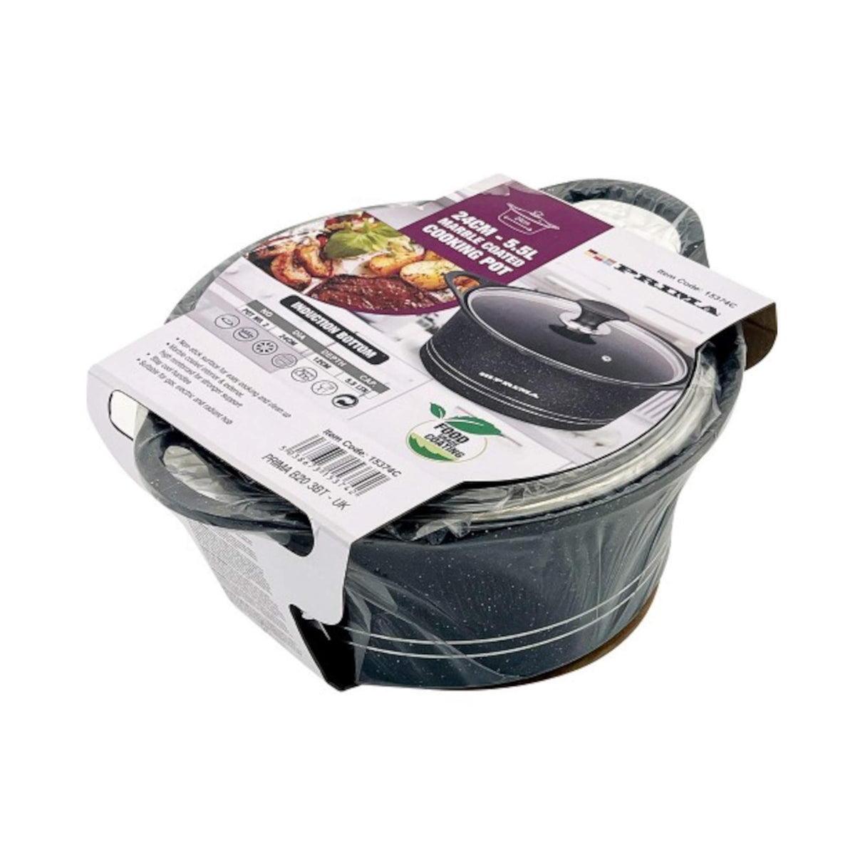 24Cm Casserole Pot (Glory) With Induction - Black