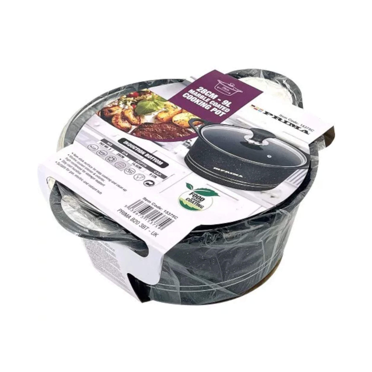 28Cm Casserole Pot (Glory) With Induction - Black