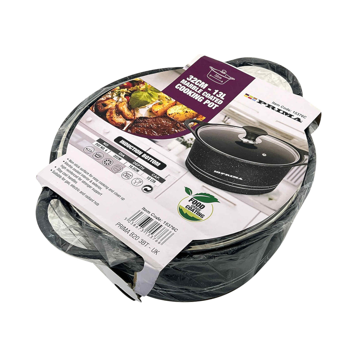 32Cm Casserole Pot (Glory) With Induction - Black