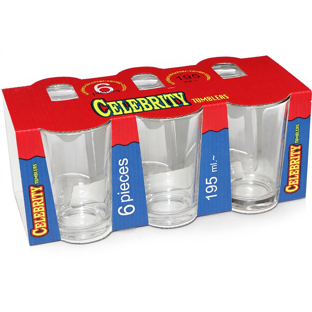 Clear Glass Tumblers 195ml Set of 6