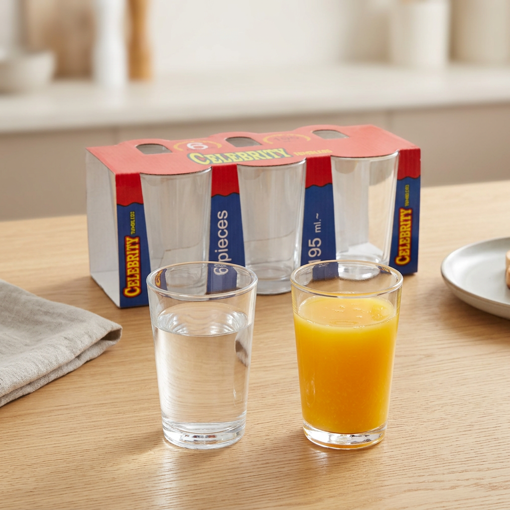 Celebrity Clear Glass Tumblers 195ml Set of 6
