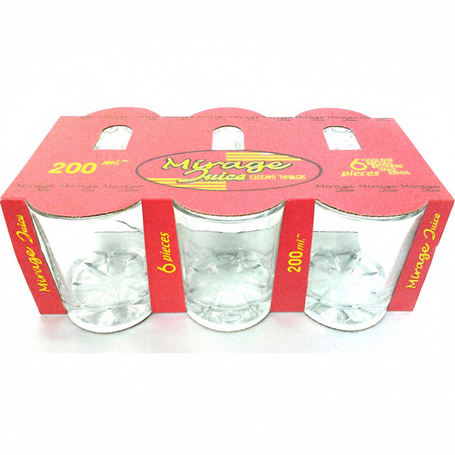 Mirage Juice Elegant Tumbler Clear 6 Pack (200ml)