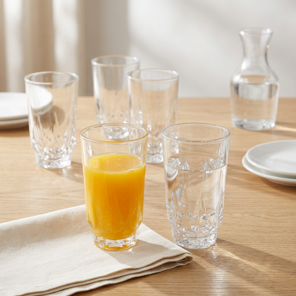 Pearl Clear Drinking Glasses 250ml Set of 6