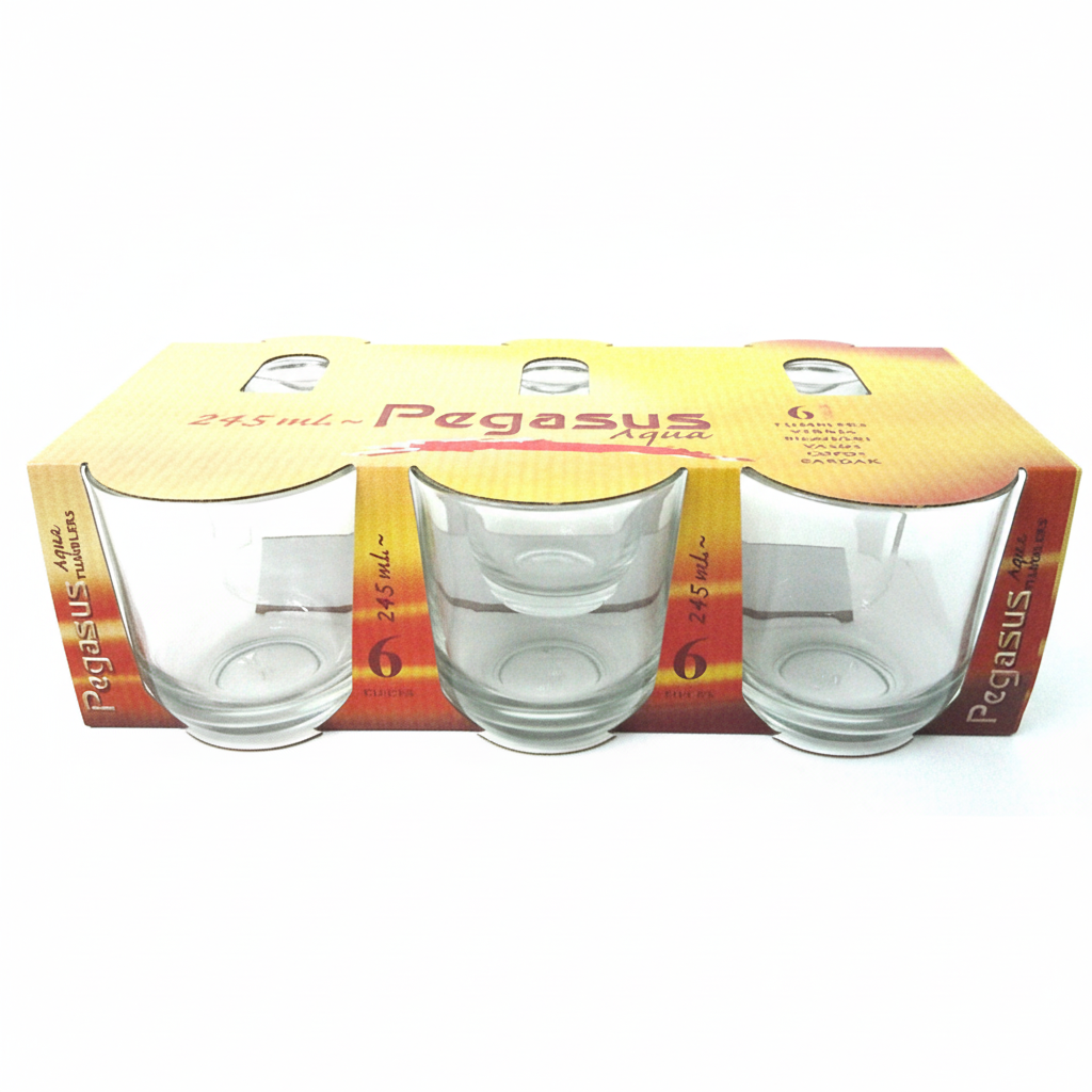 PEGASUS AQUA 245ml Glass 6 Pieces Set
