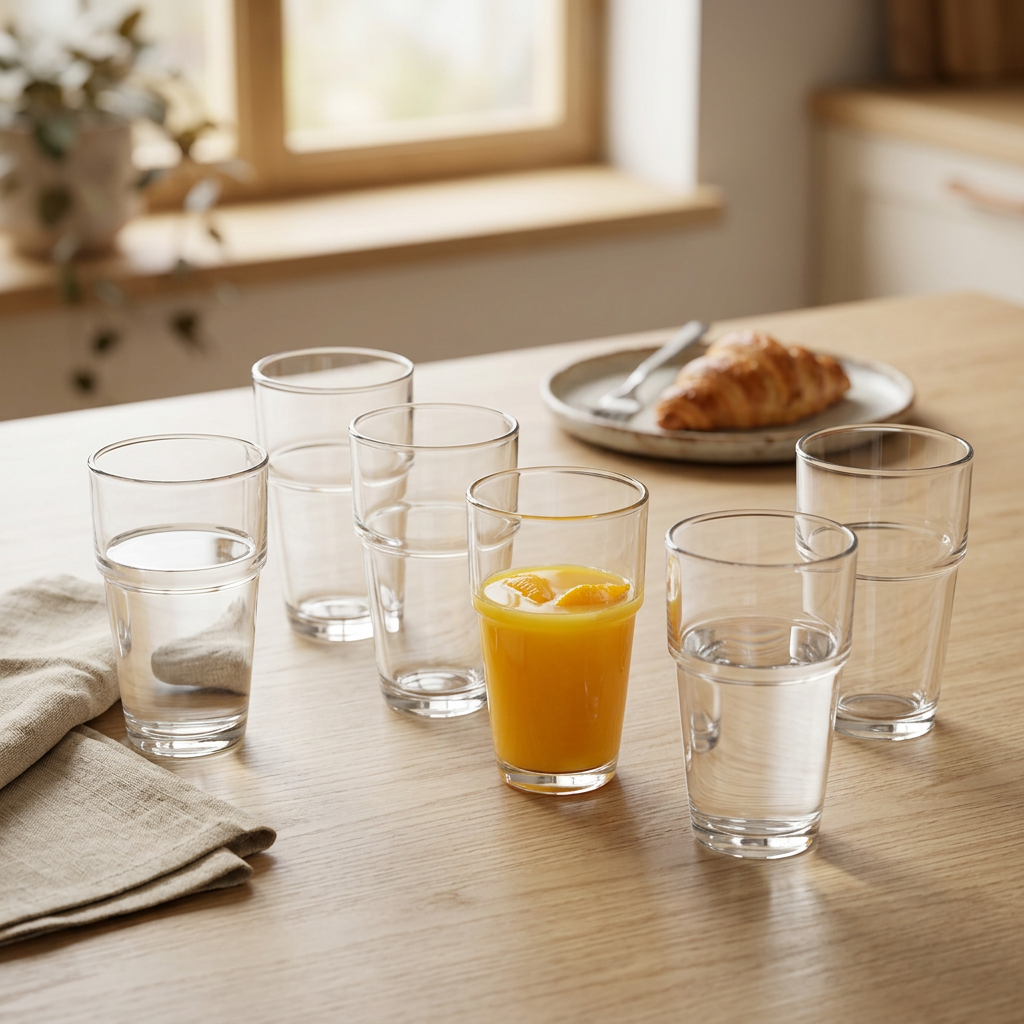 Iris Stackable Glass Tumblers 250ml Set of 6
