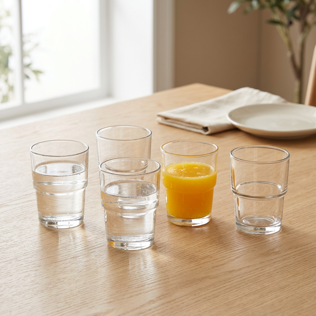 Stackable Clear Glass Tumblers 205ml Set of 6