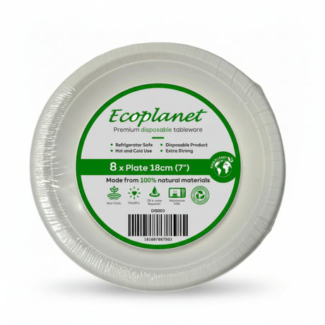 7" Disposable Plate Pack 8