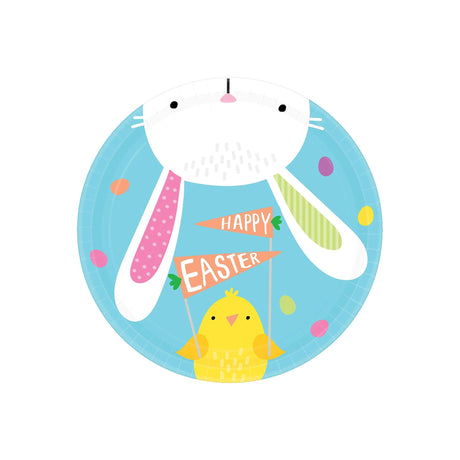 Round Paper Plates Hello Bunny 8 Pack