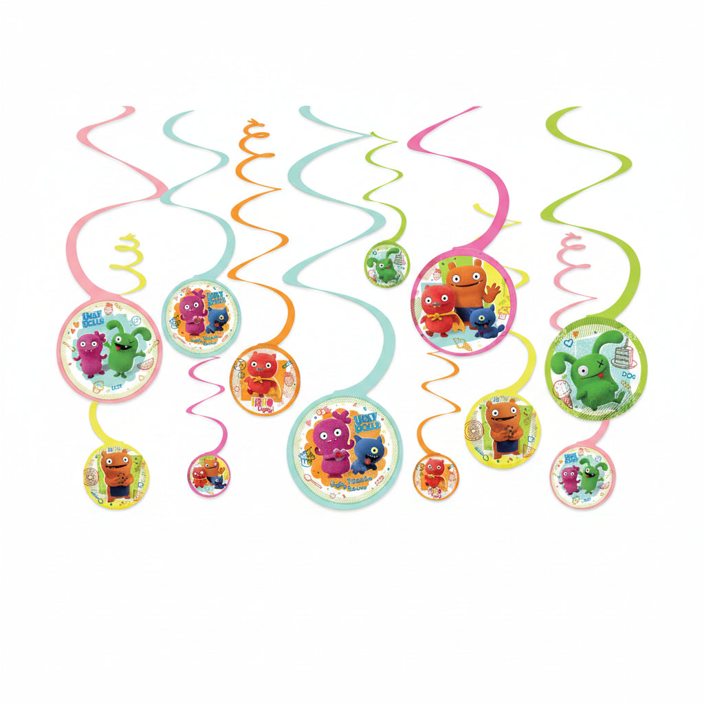 Hanging Swirls Ugly Dolls Theme, 12 Pcs