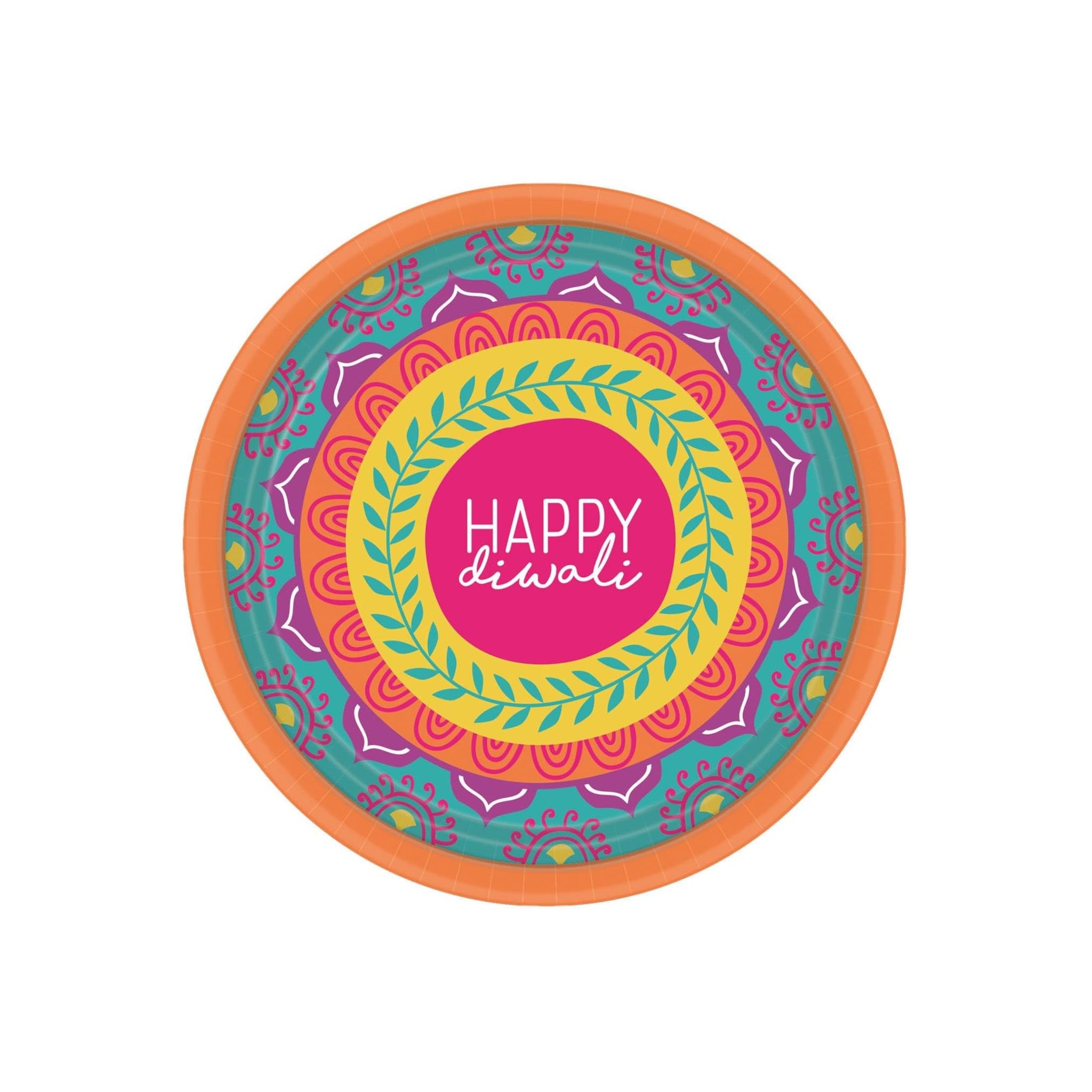 Happy Diwali Round Plate 8 Pack