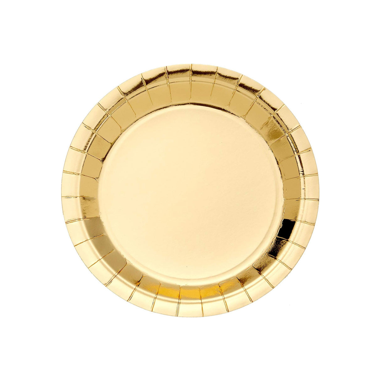 Metallic Gold Round Paper Plates 8 Pack