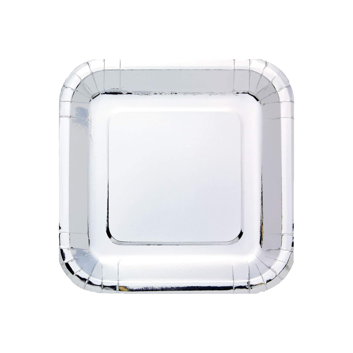 Metallic Silver Square Plates 8 Pack