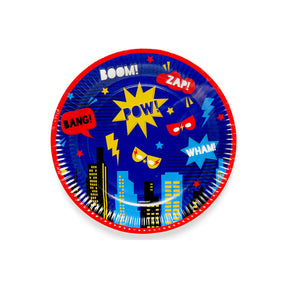Superhero Round Paper Plates 8 Pack