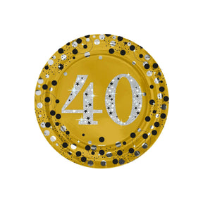40th Round Paper Plate 8 Pack