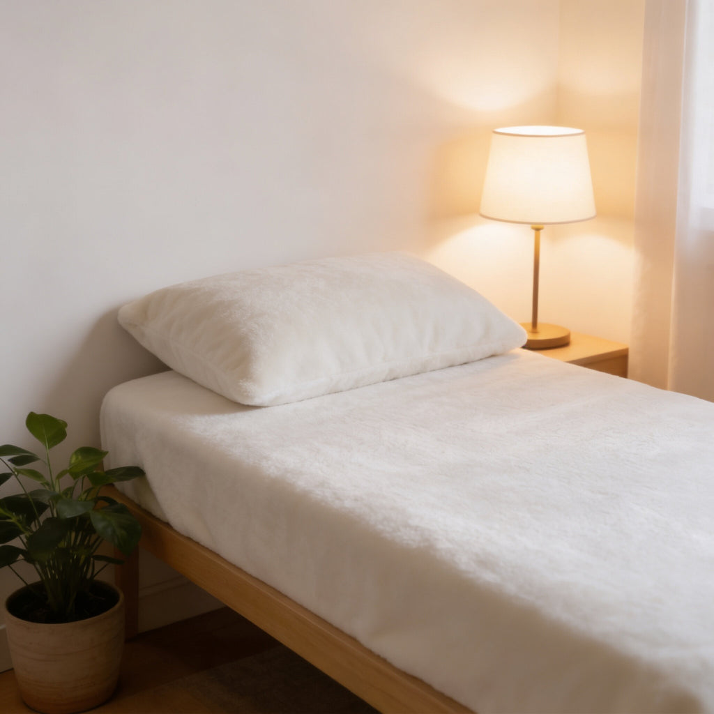 Ex MS (Major Store) Teddy Fleece Bedset White Single 2 Pack