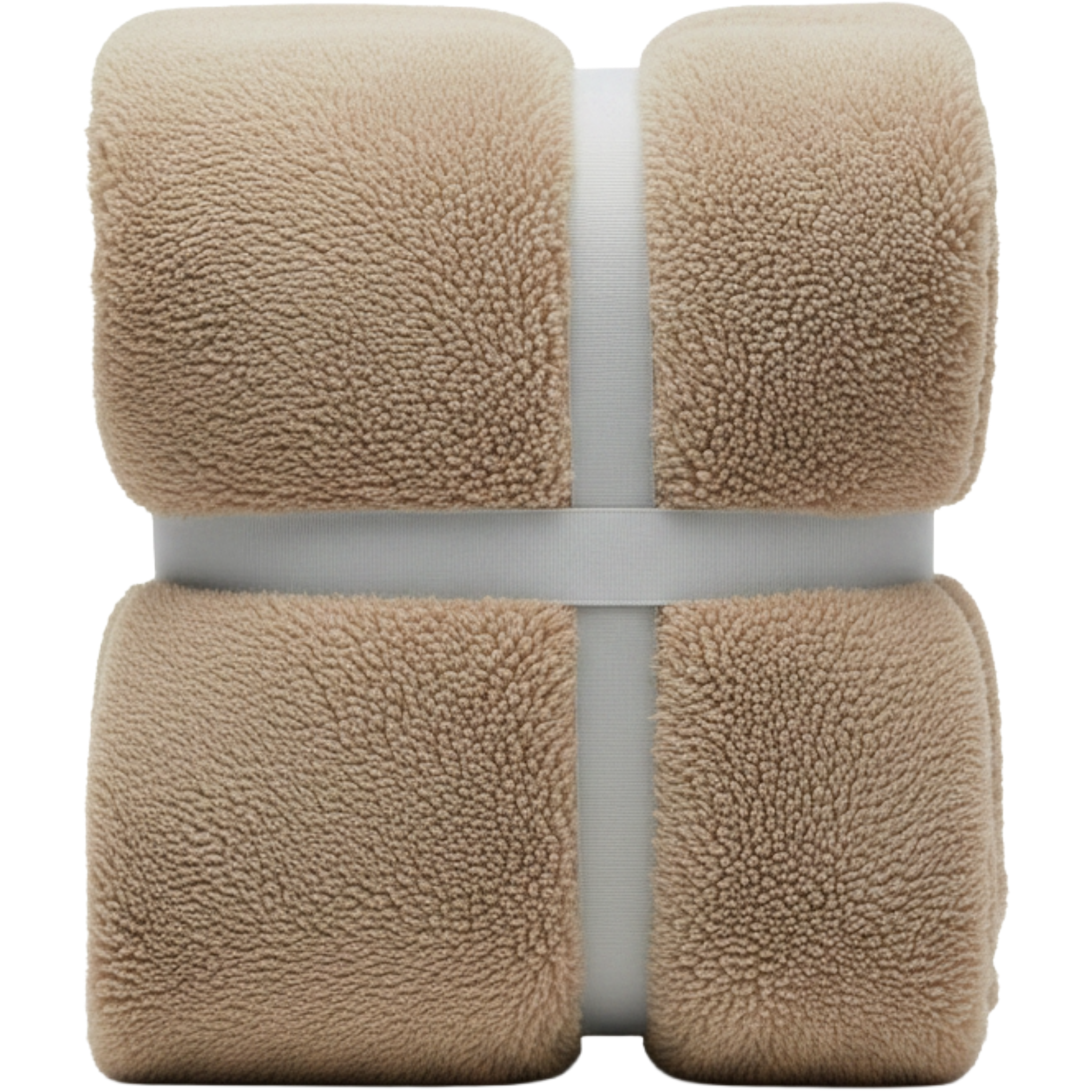 Ex MS (Major Store) Teddy Fleece Deep Fitted Sheet Natural Single 2 Pack