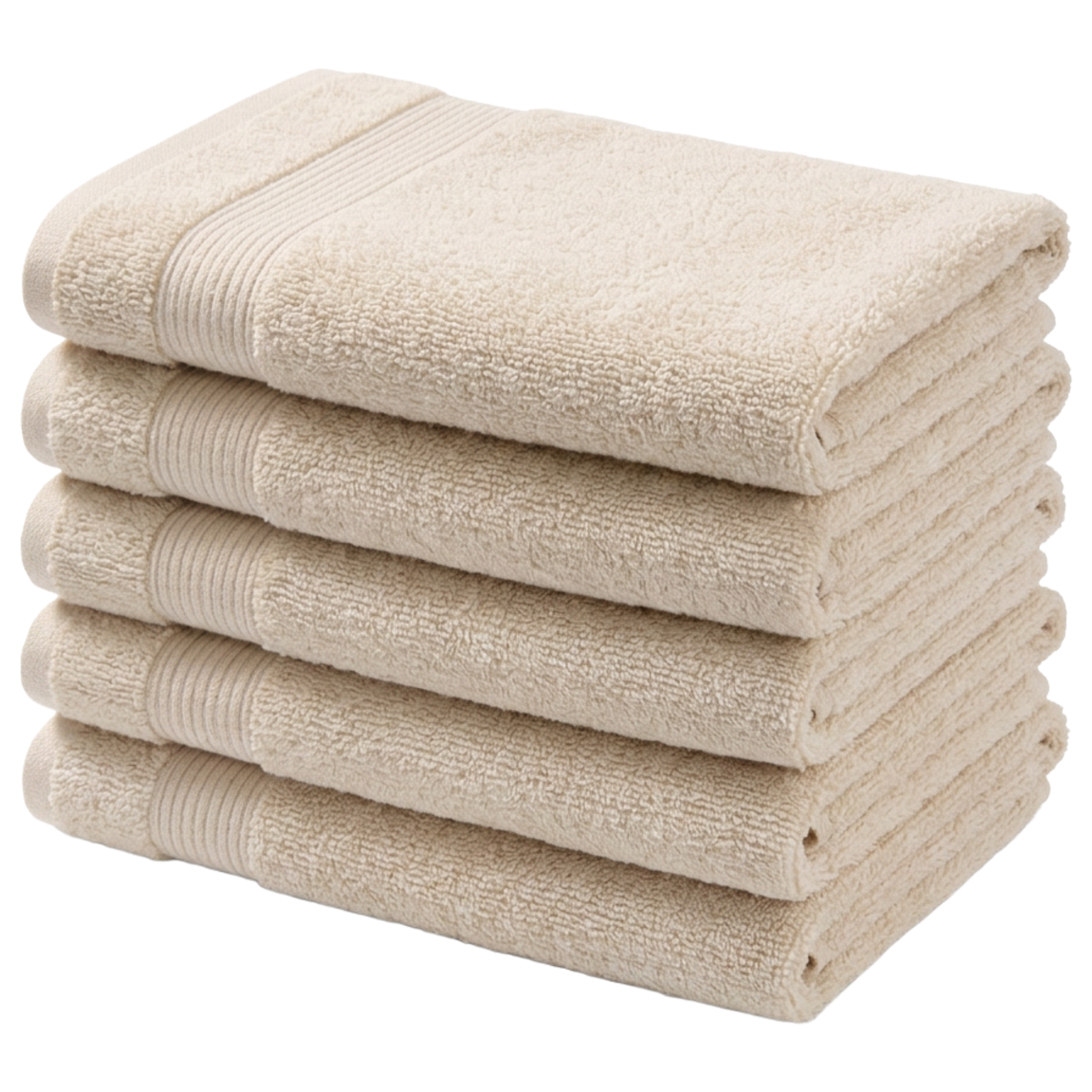 Ex MS (Major Store) Luxury Egyptian Cotton Hand Towels 600gsm Stone 50x90cm 5 Pack