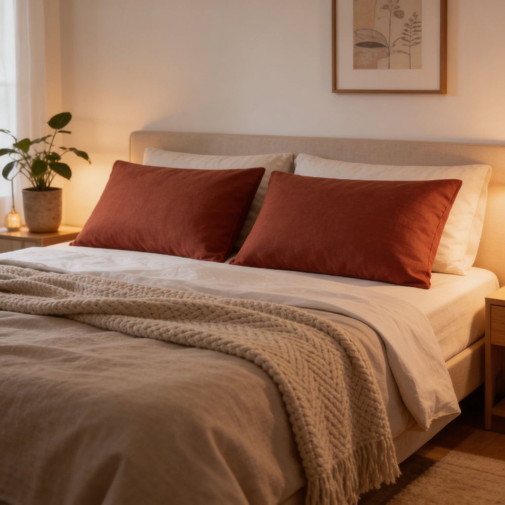 Ex MS (Major Store) Brushed Cotton Rust Pillowcases 2 x 2 Pack
