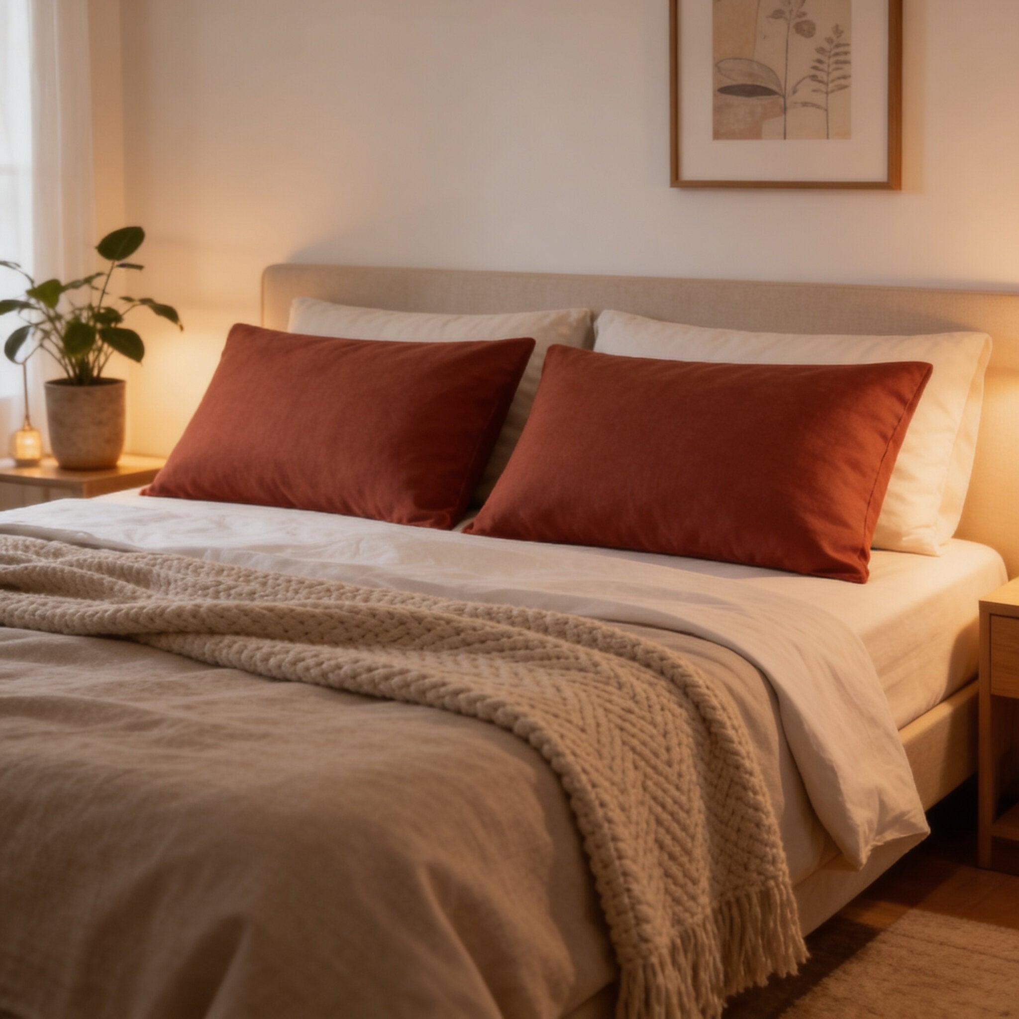 Ex MS (Major Store) Brushed Cotton Rust Pillowcases 2 x 2 Pack