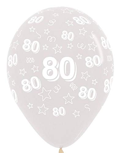 Sempertex 80th Birthday Stars Clear 12" Latex 25pk
