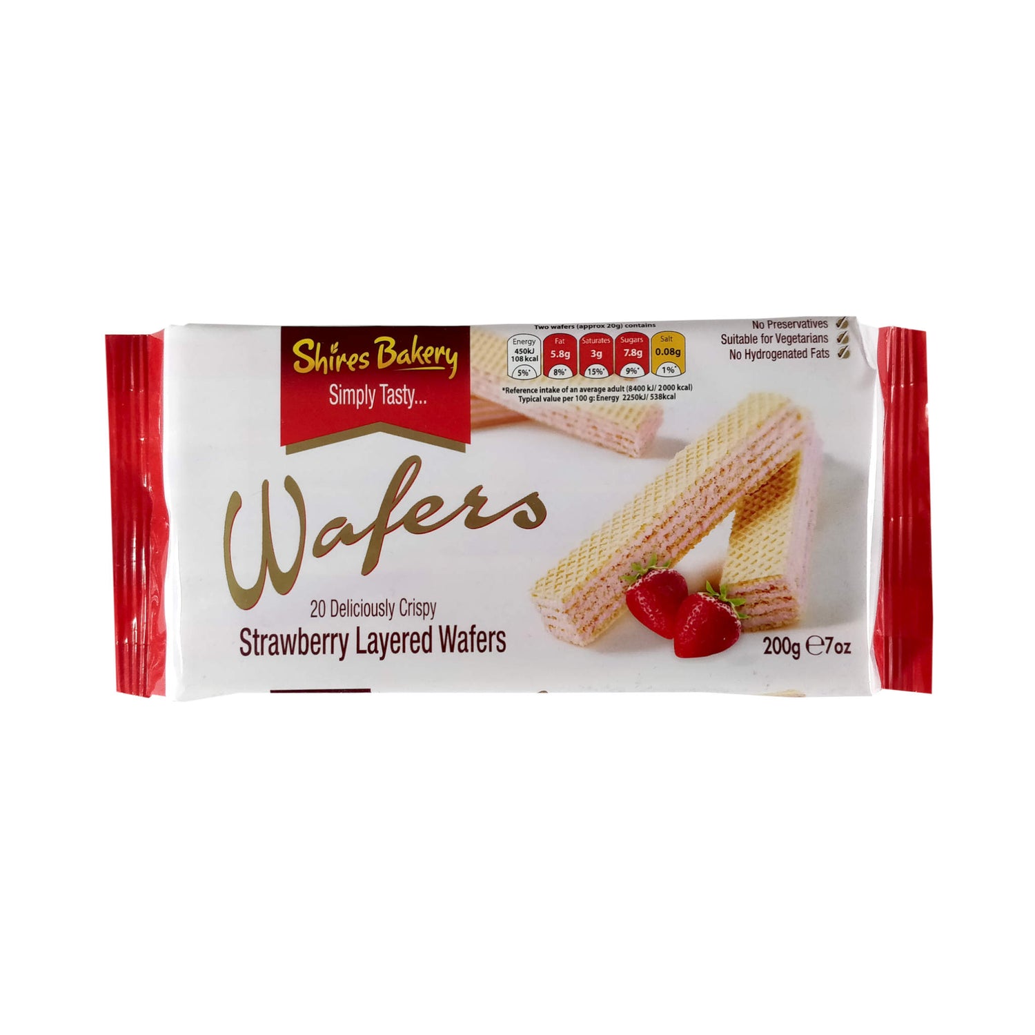 Shires Bakery Strawberry Layered Wafers 200g