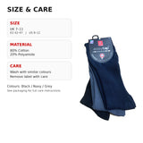 Easytop Men's Cotton-Rich Non-Elastic Diabetic Socks | Non-Binding Loose Top | 3 Pack