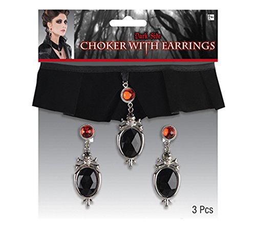 Adults Gothic Velvet Choker &amp; Earrings