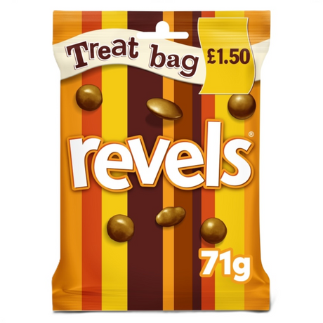 Revels Milk Chocolate with Raisins, Coffee or Orange Treat Bag 71g £1.25 PMP