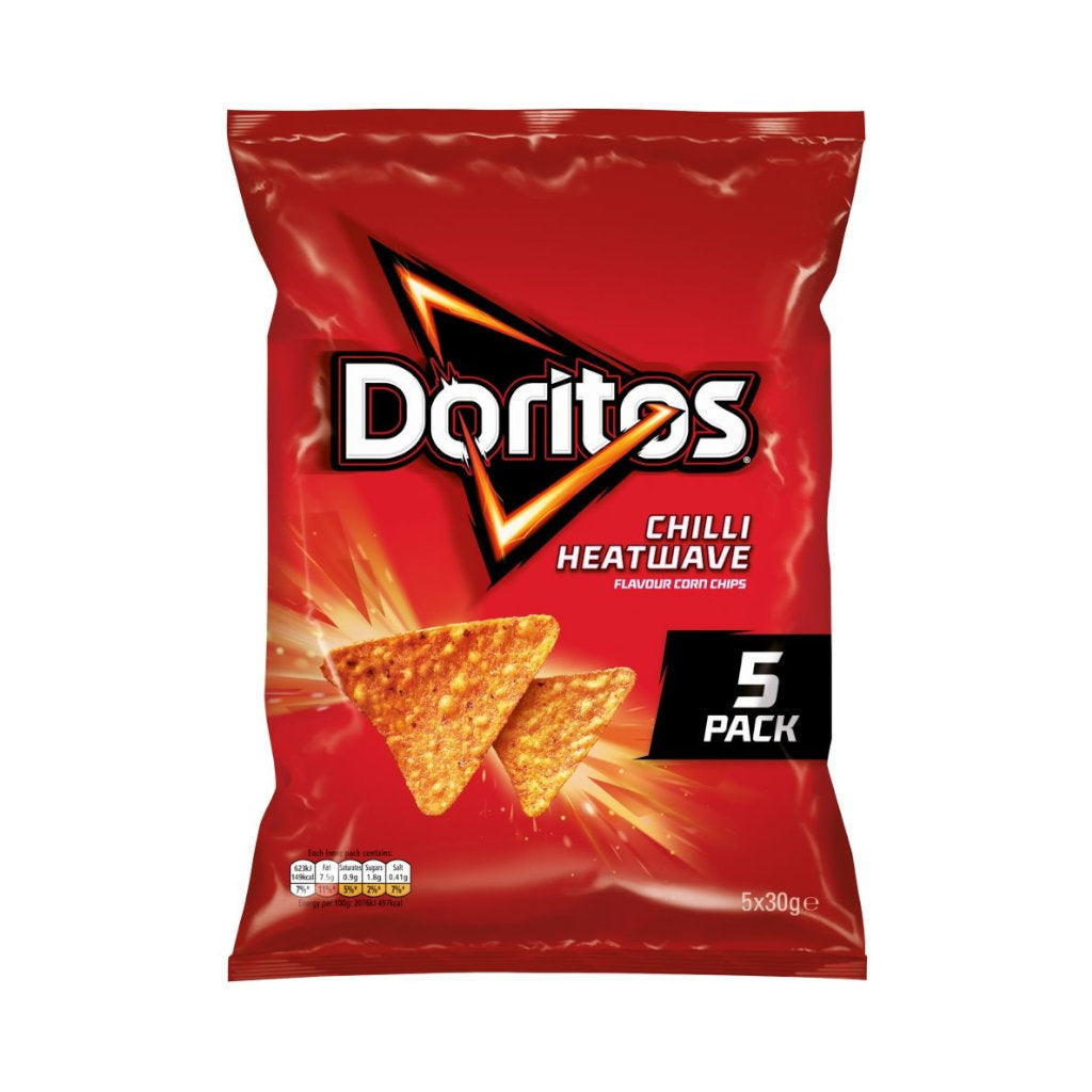 Doritos Chilli Heatwave Flavour Corn Chips | 5 x 30g