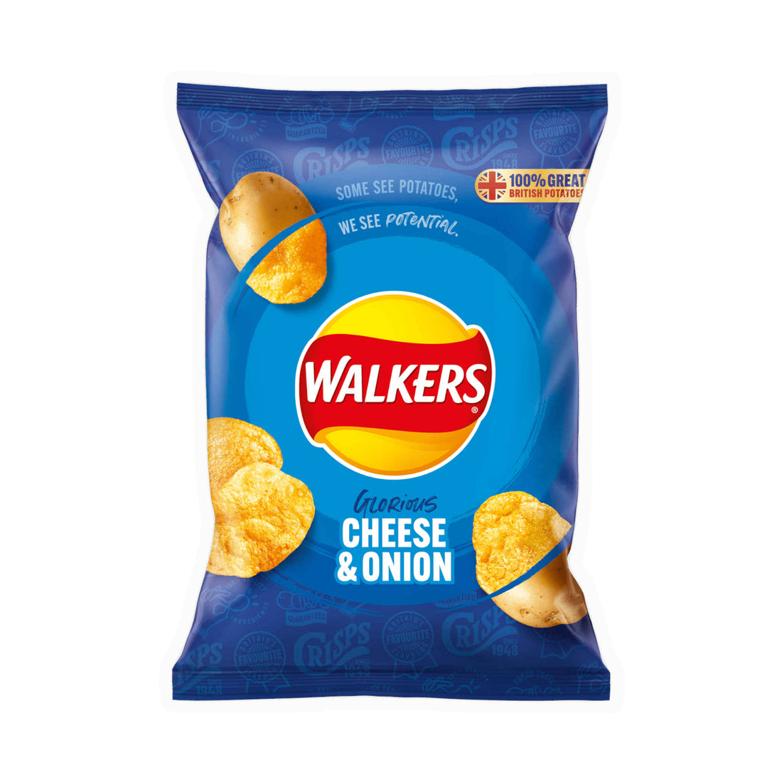 Walkers Cheese &amp; Onion Crisps | 6 x 25g