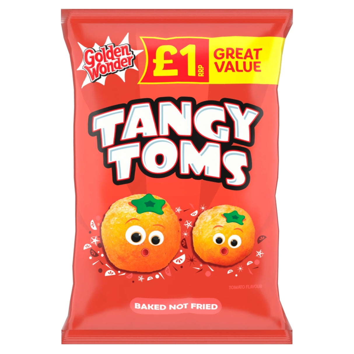 Golden Wonder Tangy Toms Tomato Flavour Corn Snacks 63g