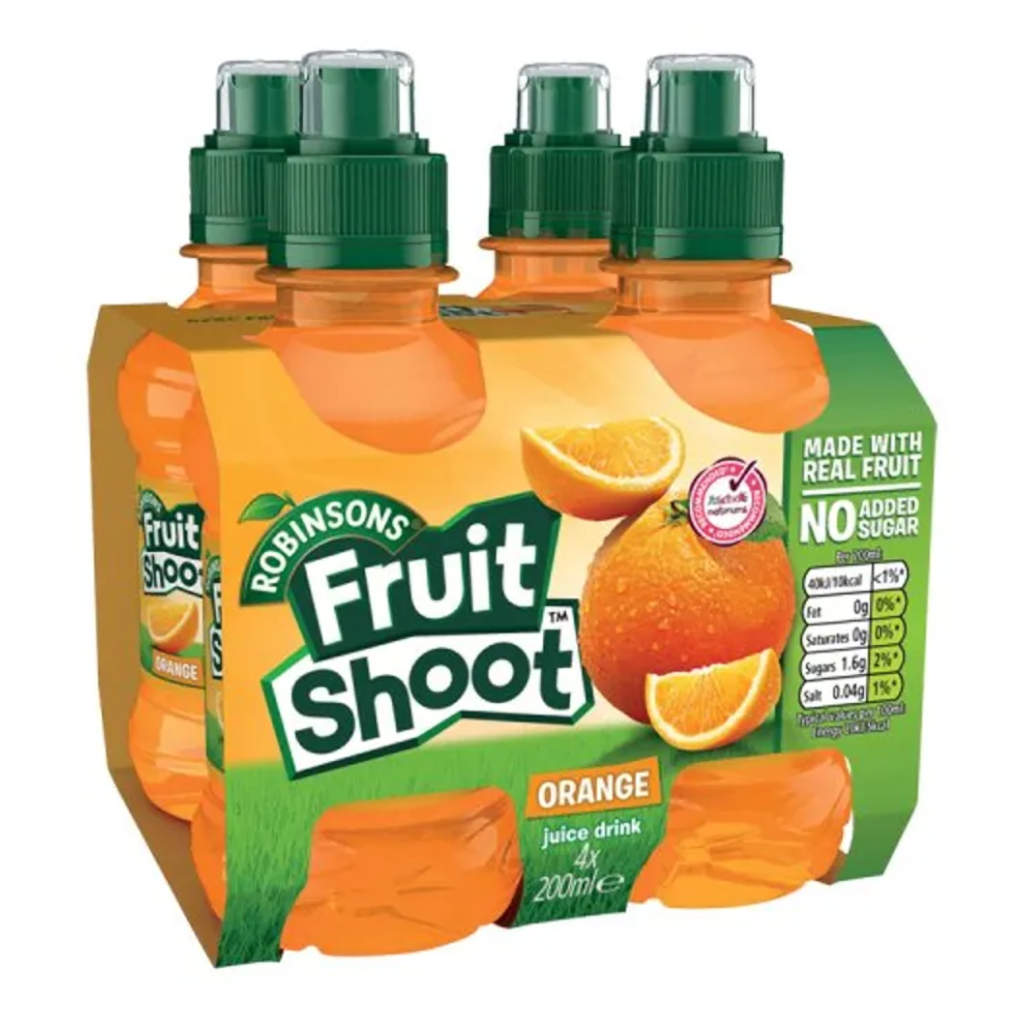 Robinsons Fruit Shoot Orange No Added Sugar | 4 x 200ml