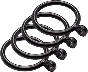 Iron Works Curtain Pole Rings PVC Ring Pack of 12 Black