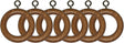 Wooden Curtain Pole Rings Pack of 6 Teak Effect