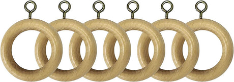 Wooden Curtain Pole Rings Pack of 6 Natural Effect
To Fit 23mm Diameter Curtain Pole
Material: Wood
Pack of 6