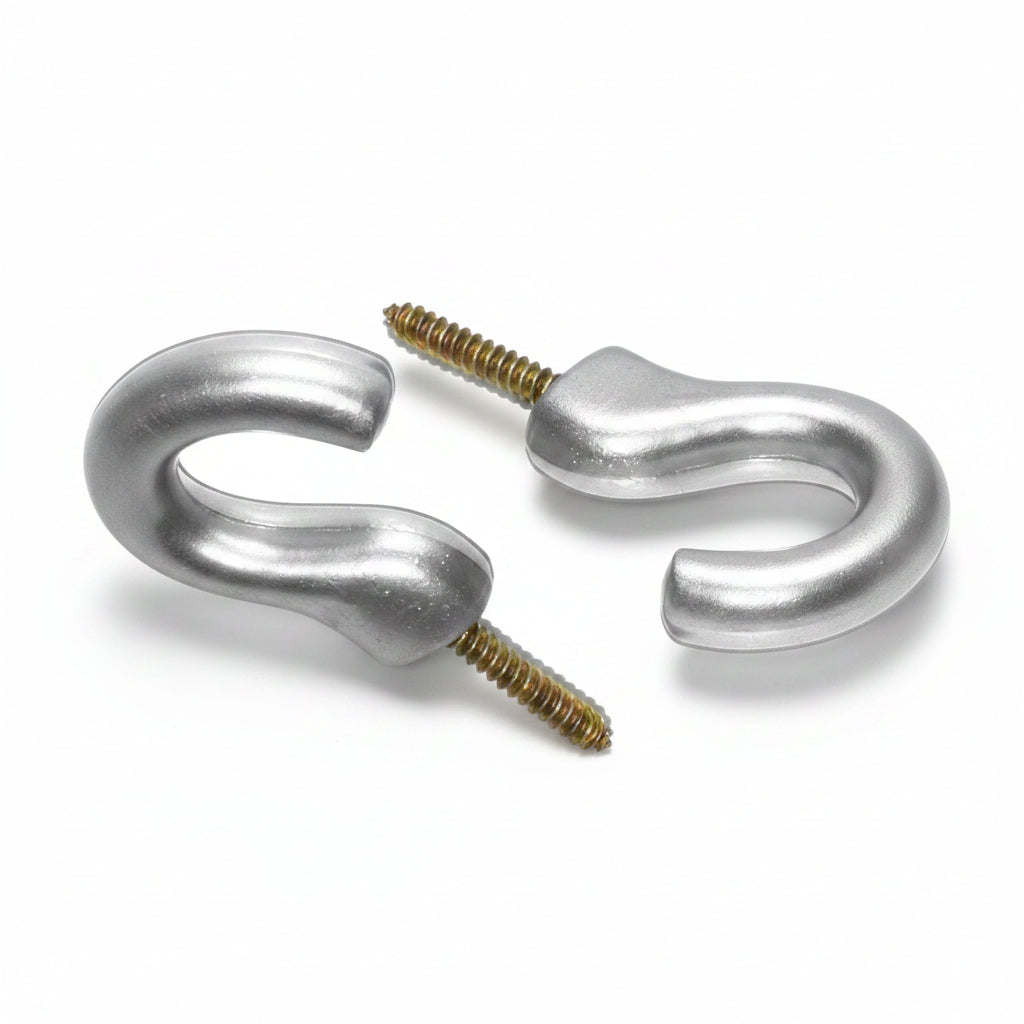 Chunky Hook Satin Nickel Effect Pack of 2