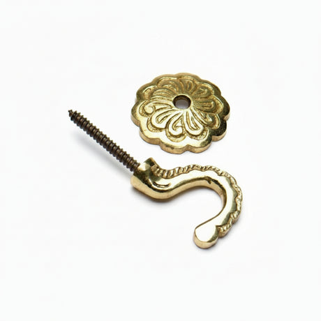 Swish Rosette Tieback Hook Burn Brass Effect