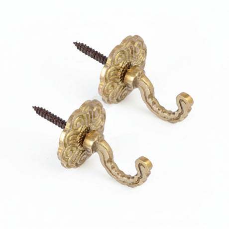 Swish Rosette Tieback Hook Burn Brass Effect