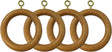 Wooden Curtain Pole Rings Pack of 4 Antique Pine Effect