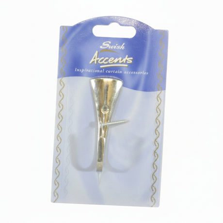 Swish Elements Large Trumpet Tieback Hook Polished Nickel