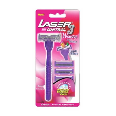 Laser Control 3 Women Razor + 4 Blades