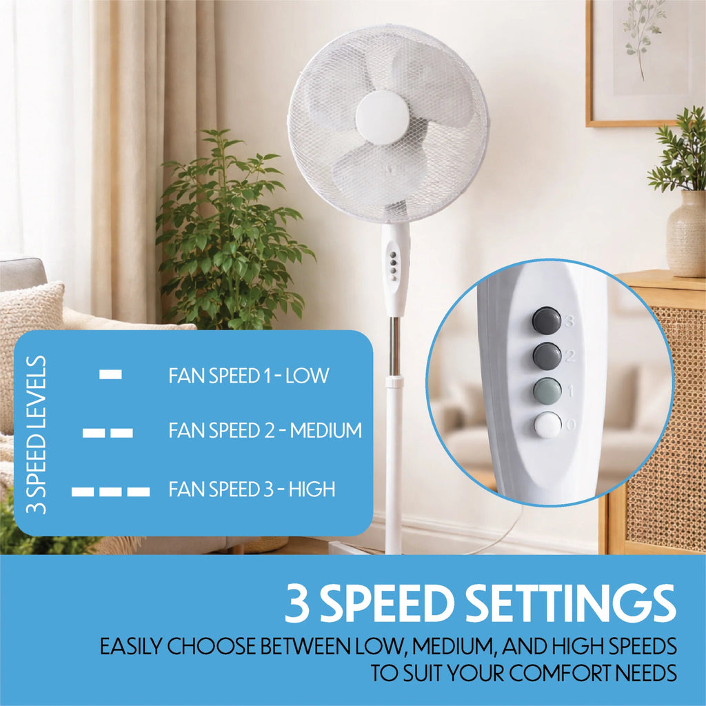 Prem-i-Air 16" Oscillating Pedestal Fan with 3 Speed Settings