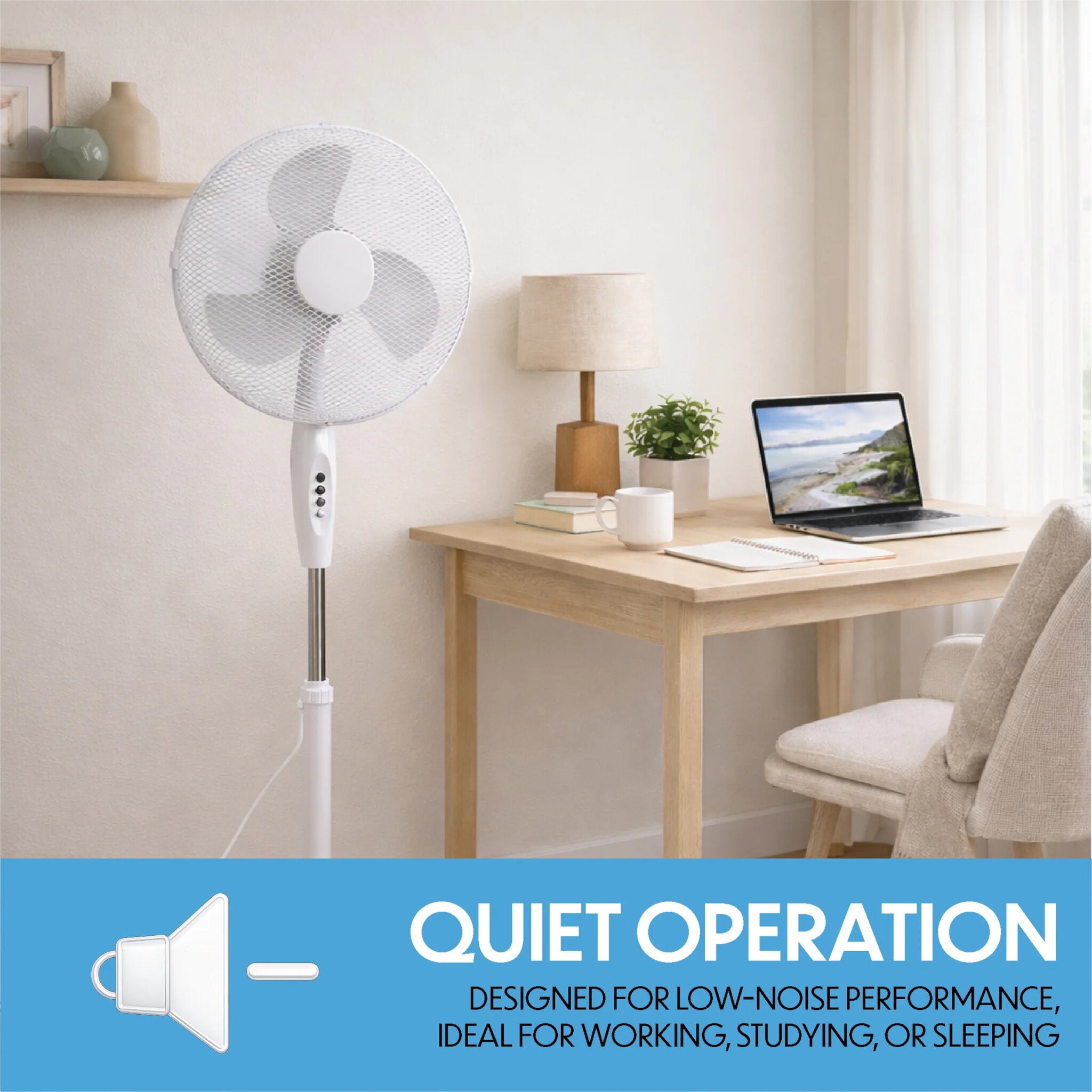 Prem-i-Air 16" Oscillating Pedestal Fan with 3 Speed Settings