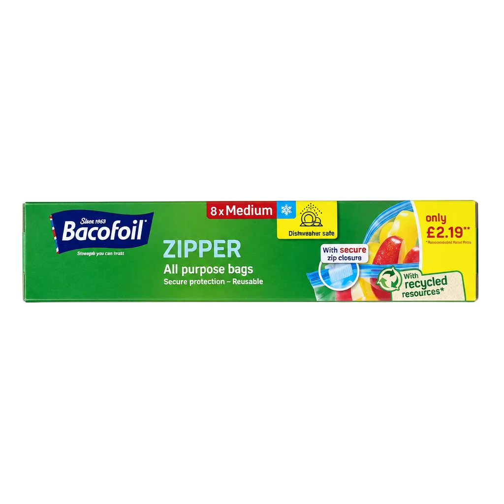 Bacofoil Zipzer Medium All Purpose Zipper Bags Pack of 8
